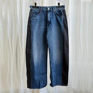 Mother Denim Lil Half Pipe Flood High Waist Ankle Wide Leg Jeans - Size 28